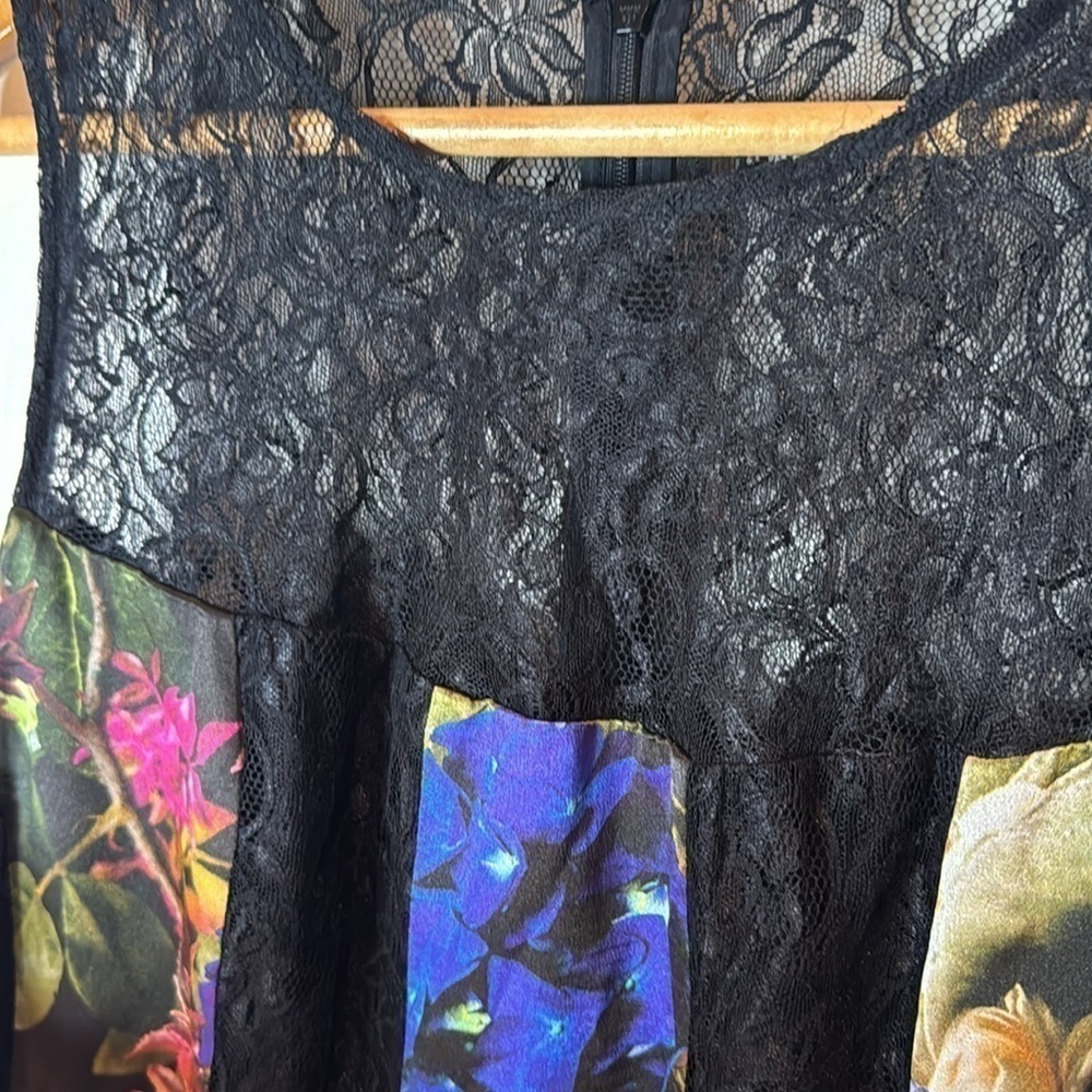 Rickie Freeman by Teri Jon silk and lace dress. Floral. So fun and classy. - Picture 2 of 8